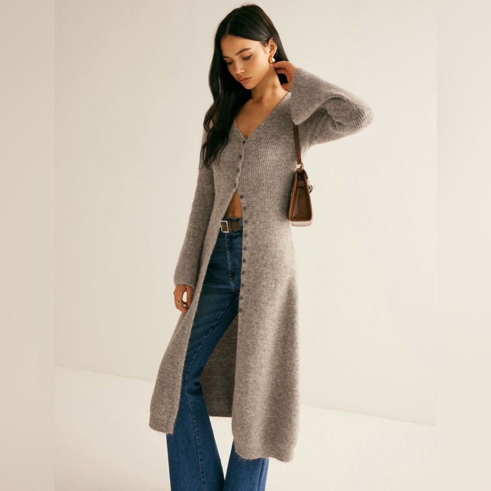 NWT Commense Stacking V-Neck Split Long Cardigan … - image 5